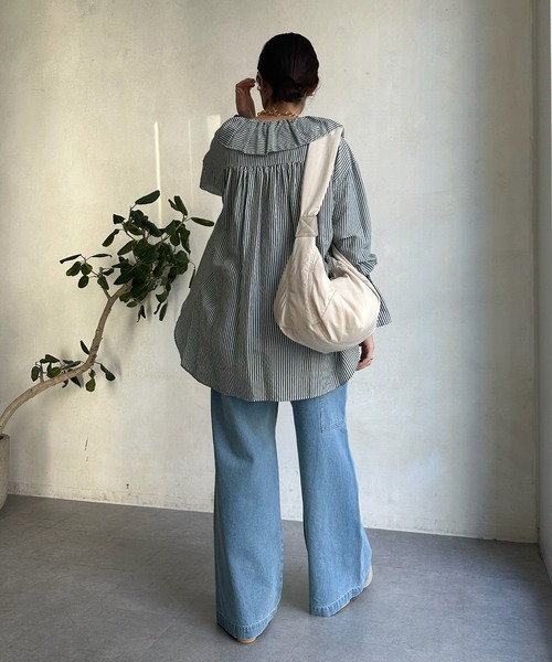 DouDou(ドゥドゥ)の「ペインターデニム(デニムパンツ・レディース・オフホワイト/ブルー・38/36)」の22枚目の写真