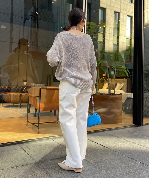 DouDou(ドゥドゥ)の「ペインターデニム(デニムパンツ・レディース・オフホワイト/ブルー・38/36)」の14枚目の写真