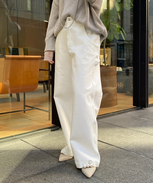 DouDou(ドゥドゥ)の「ペインターデニム(デニムパンツ・レディース・オフホワイト/ブルー・38/36)」の15枚目の写真