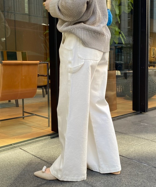 DouDou(ドゥドゥ)の「ペインターデニム(デニムパンツ・レディース・オフホワイト/ブルー・38/36)」の16枚目の写真