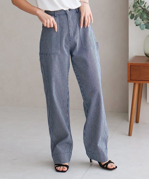 Social GIRL(ソーシャルガール)の「ペインターパンツ(デニムパンツ・レディース・ネイビー/ホワイト/ライトブルー/ブルー・M)」の3枚目の写真