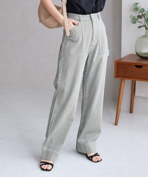 Social GIRL(ソーシャルガール)の「ペインターパンツ(デニムパンツ・レディース・ネイビー/ホワイト/ライトブルー/ブルー・M)」の2枚目の写真