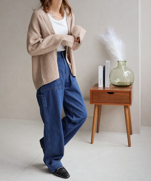 Social GIRL(ソーシャルガール)の「ペインターパンツ(デニムパンツ・レディース・ネイビー/ホワイト/ライトブルー/ブルー・M)」の8枚目の写真