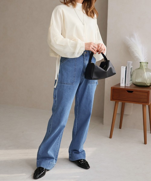 Social GIRL(ソーシャルガール)の「ペインターパンツ(デニムパンツ・レディース・ネイビー/ホワイト/ライトブルー/ブルー・M)」の11枚目の写真