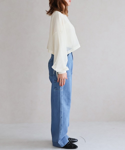 Social GIRL(ソーシャルガール)の「ペインターパンツ(デニムパンツ・レディース・ネイビー/ホワイト/ライトブルー/ブルー・M)」の22枚目の写真