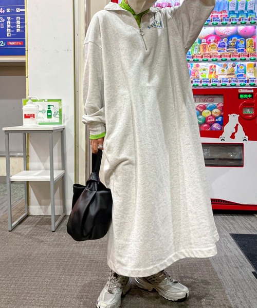 feepur by saya(フェピュールバイサヤ)の「【XSサイズあり】ハーフジップロゴスウェットワンピース(ワンピース・レディース・オフホワイト/ブラック/オートミール/杢グレー・MEDIUM/X-SMALL)」の18枚目の写真