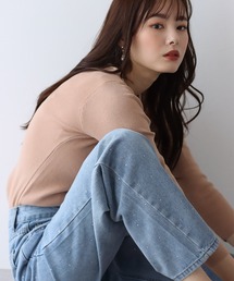 BLUEEAST | ラインストーンハイウエストデニムパンツ(デニムパンツ)