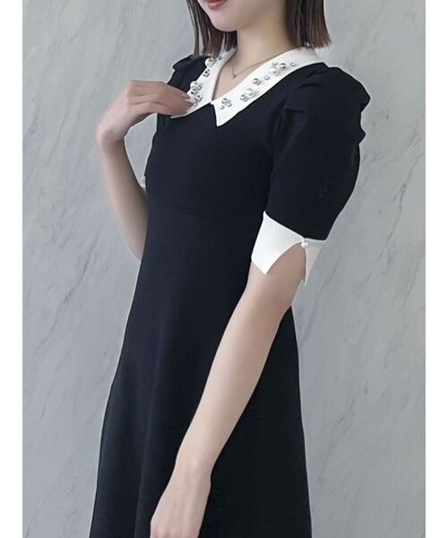 dazzlin（ダズリン）の「ビジューカラー半袖ニットワンピース