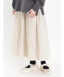 Samansa Mos2 | 綿麻切替ギャザースカート(スカート)