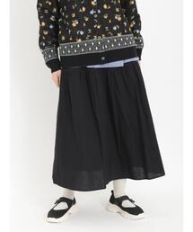 Samansa Mos2 | 綿麻切替ギャザースカート(スカート)