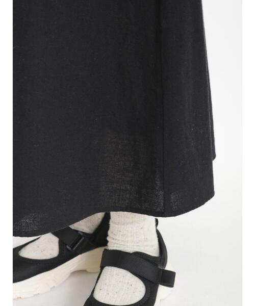 Samansa Mos2（サマンサ モスモス）の「綿麻切替ギャザースカート（スカート・レディース・オフホワイト/チャコールグレー/ブラック/ベージュ・F）」の9枚目の写真