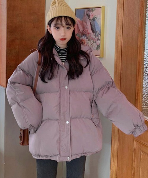 Miniministore(ミニミニストア)の「エコダウンジャケット フード付き韓国冬服(ダウンジャケット/コート・レディース・ブラック/アイボリー/パープル/ベージュ/ブルー・FREE)」の5枚目の写真