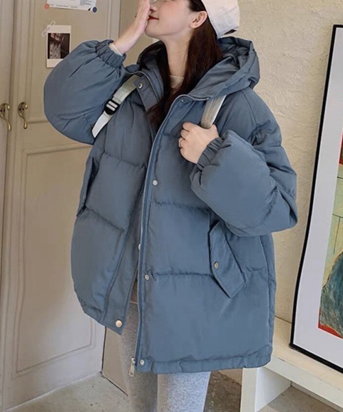 Miniministore(ミニミニストア)の「エコダウンジャケット フード付き韓国冬服(ダウンジャケット/コート・レディース・ブラック/アイボリー/パープル/ベージュ/ブルー・FREE)」の4枚目の写真