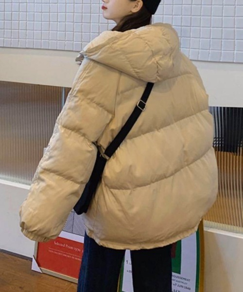 Miniministore(ミニミニストア)の「エコダウンジャケット フード付き韓国冬服(ダウンジャケット/コート・レディース・ブラック/アイボリー/パープル/ベージュ/ブルー・FREE)」の10枚目の写真