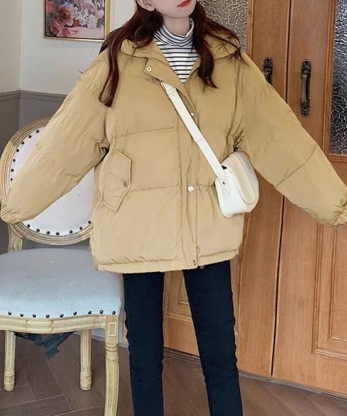 Miniministore(ミニミニストア)の「エコダウンジャケット フード付き韓国冬服(ダウンジャケット/コート・レディース・ブラック/アイボリー/パープル/ベージュ/ブルー・FREE)」の11枚目の写真