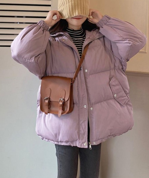 Miniministore(ミニミニストア)の「エコダウンジャケット フード付き韓国冬服(ダウンジャケット/コート・レディース・ブラック/アイボリー/パープル/ベージュ/ブルー・FREE)」の14枚目の写真