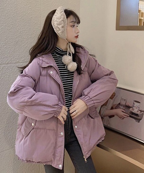 Miniministore(ミニミニストア)の「エコダウンジャケット フード付き韓国冬服(ダウンジャケット/コート・レディース・ブラック/アイボリー/パープル/ベージュ/ブルー・FREE)」の15枚目の写真
