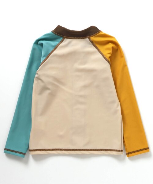 apres les cours（アプレレクール）の「【UVカット】バイカラーラッシュガード（ラッシュガード・キッズ・アイボリー/ベージュ・80/90/100/110/120/130/140）」の12枚目の写真