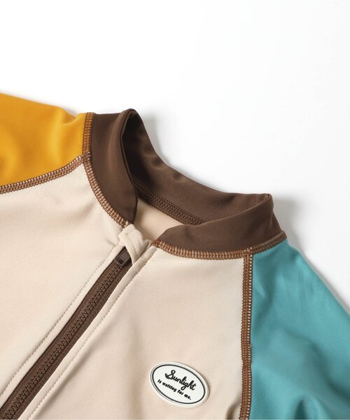 apres les cours（アプレレクール）の「【UVカット】バイカラーラッシュガード（ラッシュガード・キッズ・アイボリー/ベージュ・80/90/100/110/120/130/140）」の14枚目の写真