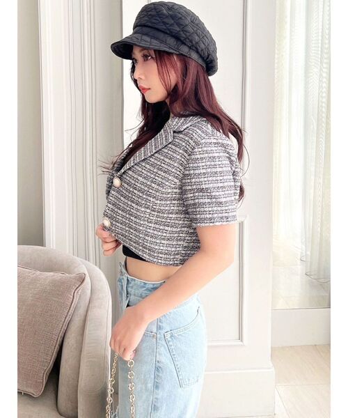 RESEXXY（リゼクシー）の「キルティングキャスケット（キャスケット・レディース・ブラック/アイボリー・FREE）」の3枚目の写真