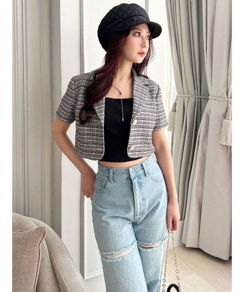 RESEXXY（リゼクシー）の「キルティングキャスケット（キャスケット・レディース・ブラック/アイボリー・FREE）」の5枚目の写真