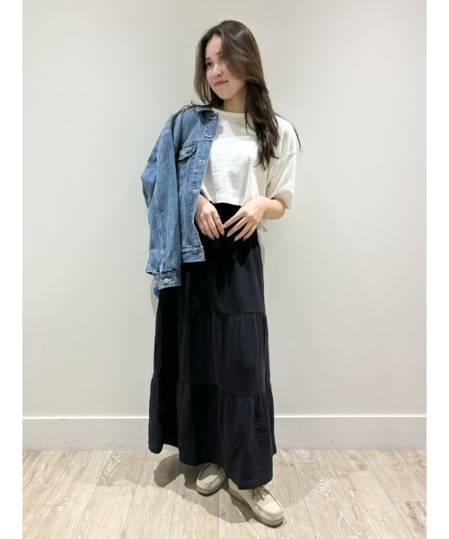 GAP（ギャップ）の「クリンクル ガーゼ ティアード マキシ