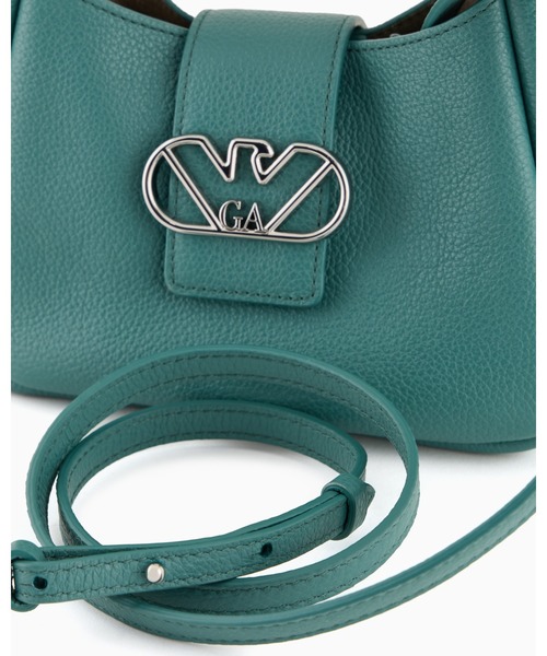 EMPORIO ARMANI（エンポリオアルマーニ）の「【エンポリオ アルマーニ】ホーボーハンドバッグ レザー製 イーグルバックル（ハンドバッグ・レディース・ブラック/エメラルド・FREE）」の11枚目の写真