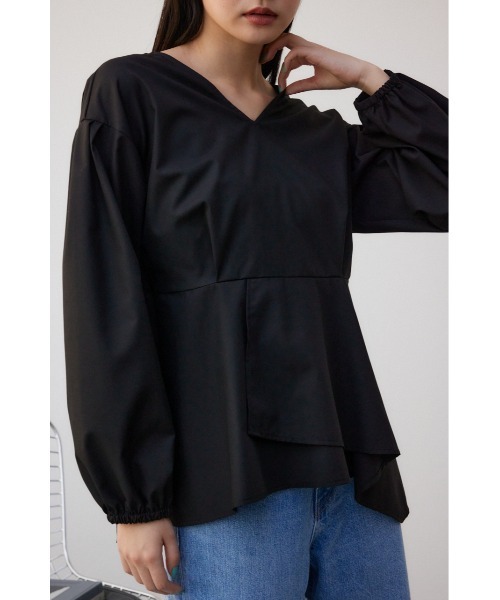 AZUL by moussy（アズールバイマウジー）の「2WAYバルーンスリーブペプラムブラウス（シャツ/ブラウス・レディース・オフホワイト/ブラック・SMALL/MEDIUM）」の14枚目の写真