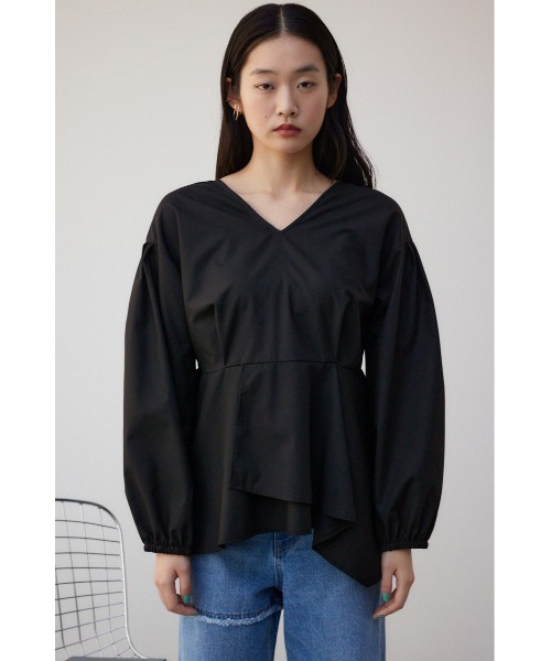 AZUL by moussy（アズールバイマウジー）の「2WAYバルーンスリーブペプラムブラウス（シャツ/ブラウス・レディース・オフホワイト/ブラック・SMALL/MEDIUM）」の17枚目の写真