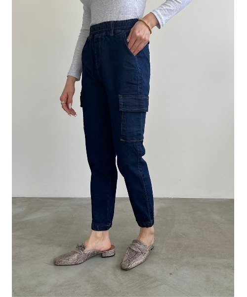 DAIS-Y（デイジー）の「【低身長さんサイズ】スリムジョガーデニムパンツ（デニムパンツ・レディース・ネイビー・M）」の15枚目の写真