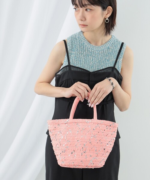 Ray BEAMS（レイビームス）の「Ray BEAMS / グリッター ペーパー バッグ（かごバッグ・レディース・ピンク/ライトブルー/ベージュ・ONE SIZE）」の6枚目の写真
