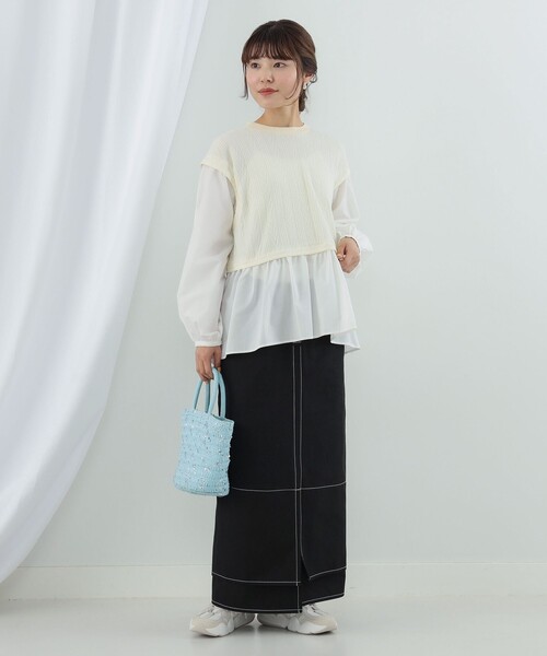 Ray BEAMS（レイビームス）の「Ray BEAMS / グリッター ペーパー バッグ（かごバッグ・レディース・ピンク/ライトブルー/ベージュ・ONE SIZE）」の7枚目の写真