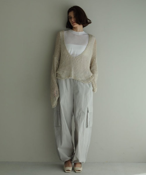 ETRE TOKYO(エトレトウキョウ)の「リラクシーカーゴパンツ(カーゴパンツ・レディース・ホワイト/グレー・S/M)」の7枚目の写真