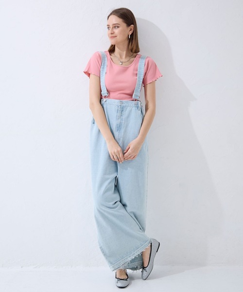 FOREVER 21（フォーエバー トゥエンティーワン）の「【2024SS】ハイウエストデニムサロペット（サロペット/オーバーオール・レディース・ライトグレー/ライトブルー・SMALL/MEDIUM）」の4枚目の写真