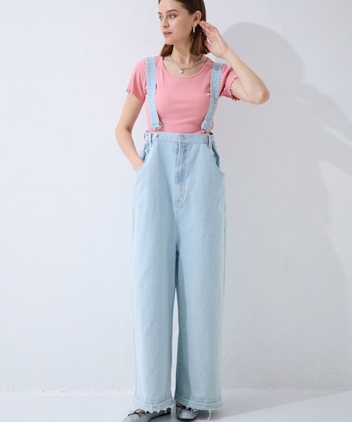 FOREVER 21（フォーエバー トゥエンティーワン）の「【2024SS】ハイウエストデニムサロペット（サロペット/オーバーオール・レディース・ライトグレー/ライトブルー・SMALL/MEDIUM）」の6枚目の写真