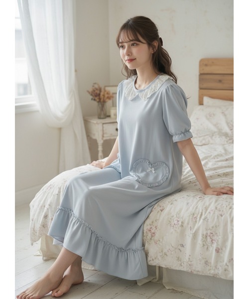 セール】【ZOZO限定】半袖ハートポケットネグリジェ（lady's）（ルーム