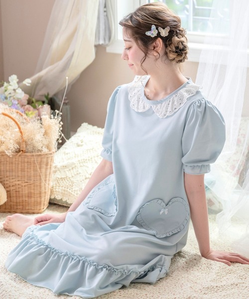 セール】【ZOZO限定】半袖ハートポケットネグリジェ（lady's）（ルーム