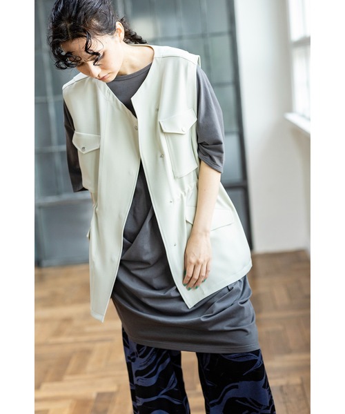 OSMOSIS(オズモーシス)の「ミリタリーベスト(ベスト・レディース・アイボリー/カーキ/ブラック・ONE SIZE)」の6枚目の写真