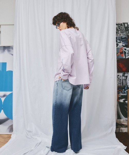 led.tokyo（レッドトウキョウ）の「【led.tokyo】グラデーションワイドデニム（デニムパンツ・レディース・ブラック/ブルー・1/2）」の8枚目の写真