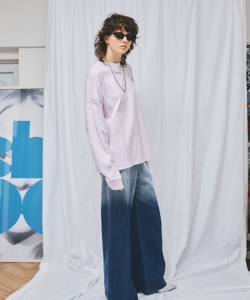 led.tokyo（レッドトウキョウ）の「【led.tokyo】グラデーションワイドデニム（デニムパンツ・レディース・ブラック/ブルー・1/2）」の9枚目の写真