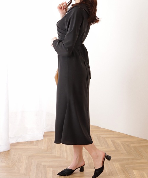 Lace Ladies(レースレディース)の「ウエストタック Vネック マーメイド ロング ワンピース(ワンピース・レディース・アイボリー/ブラック/ミント・FREE)」の8枚目の写真