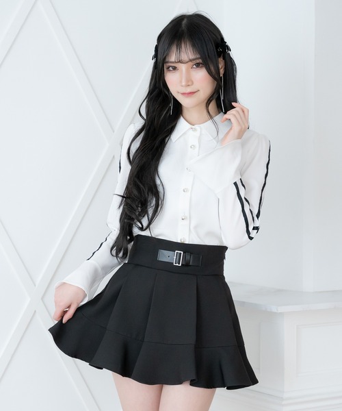 DearMyLoveMillor(ディアマイラブミラー)の「フロントベルトフレアスカート(スカート・レディース・ブラック系その他/ベージュ/ブラック・MEDIUM/SMALL/LL/LARGE/3L)」の9枚目の写真