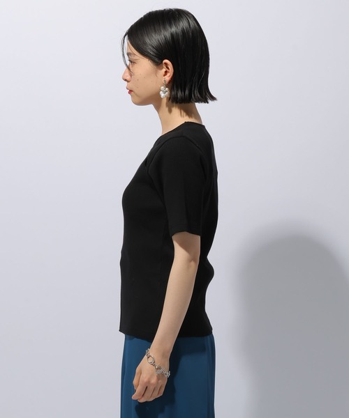 HARE（ハレ）の「フロントカットアウトリブトップス(HARE)（Tシャツ/カットソー・レディース・ブラック/グリーン・FREE）」の13枚目の写真