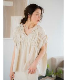 Ungrid | リネン混ギャザーノースリブラウス(シャツ/ブラウス)