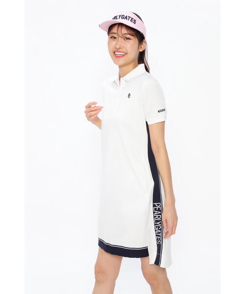 PEARLY GATES（パーリーゲイツ）の「Wフクレラメジャガード 半袖ポロ