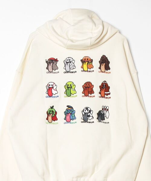 GRAF＆WU　グラフアンドウー お化けベロ刺繍パーカー　スウェットフーディー GRAF＆WU パーカー GRAF＆WU/グラフアンドウー ポットフラワー