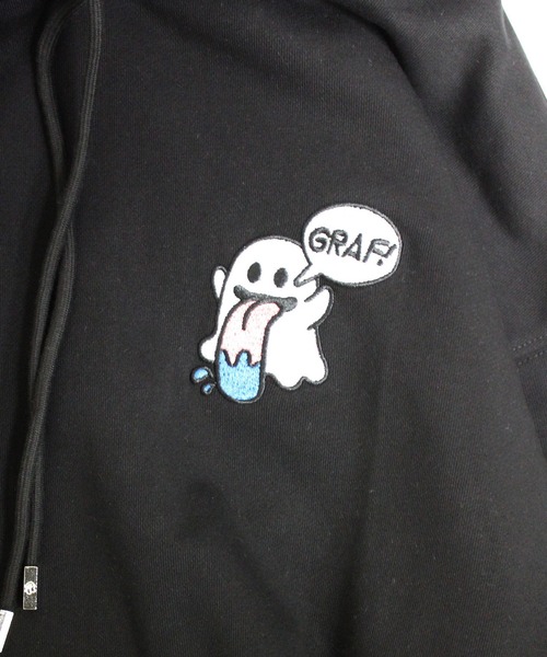 GRAF＆WU　グラフアンドウー お化けベロ刺繍パーカー　スウェットフーディー GRAF＆WU パーカー GRAF＆WU/グラフアンドウー キャクター