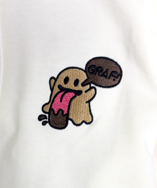 GRAF＆WU　グラフアンドウー お化けベロ刺繍パーカー　スウェットフーディー GRAF＆WU グラフアンドウー お化けベロ刺繍パーカー スウェット