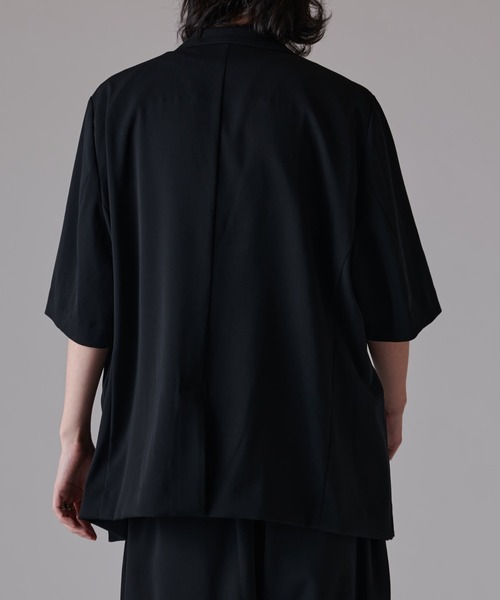 Lui's（ルイス）の「ウォッシャブルハーフスリーブ ダブルジャケット（テーラードジャケット・メンズ・ライトグレー/ブラック・S/M）」の5枚目の写真