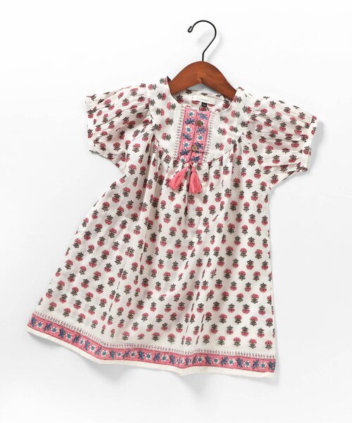 Seraph（セラフ）の「エスニック柄カフタンワンピース（ワンピース・キッズ・ピンク/イエロー/サックスブルー・140/130/120/110/100/95/90/80）」の3枚目の写真